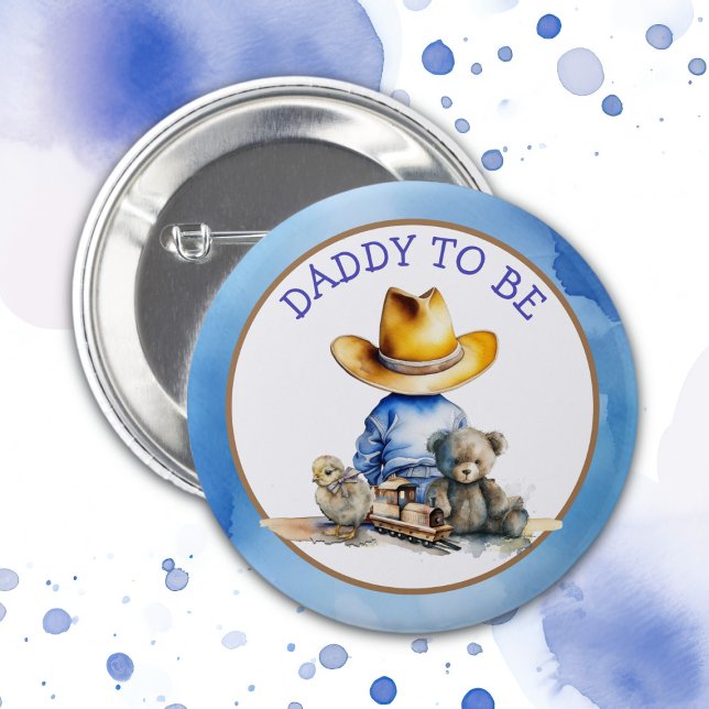 Papa wird ein Lil' Cowboy sein | Babydusche Button (Von Creator hochgeladen)