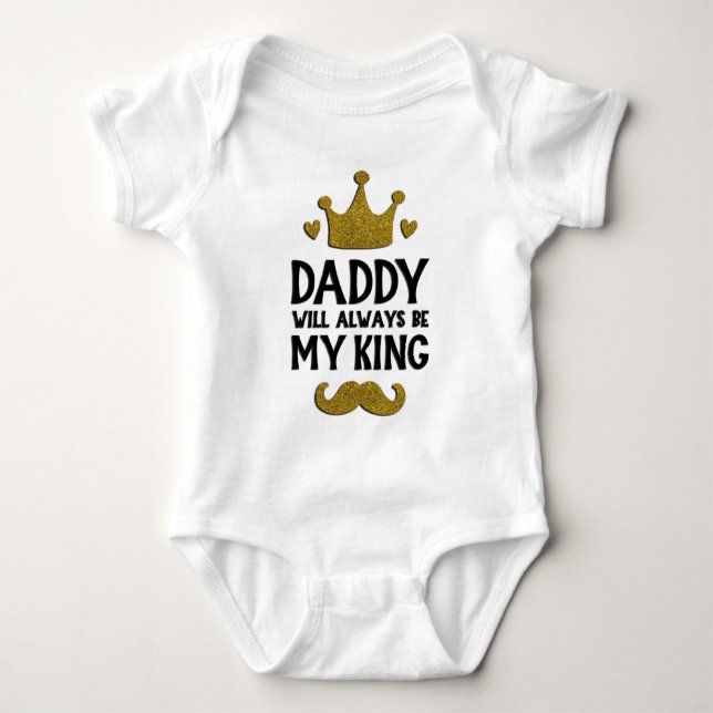 Papa wird immer mein King Baby Bodysuit sein Baby Strampler (Vorderseite)
