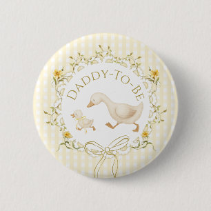 Papa wird zu Silly Goose Gingham Baby Shower Button