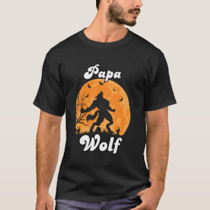 Papa Wolf Matching Tribe Wolves Camping Pack Fathe T-Shirt