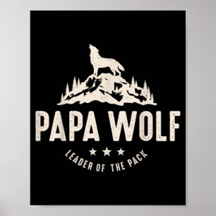 Papa Wolf Vatertag Vater Daddy Süßes Tier Familie Poster