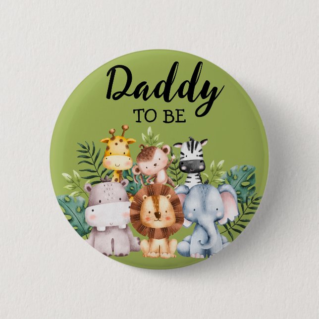 Papa | Woodland Creatures Babydusche Button (Vorderseite)