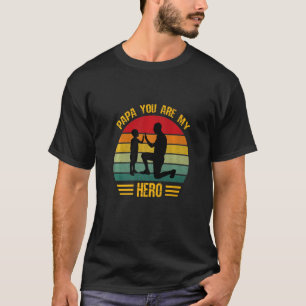 Papa You are my hero Vatertag Retro Vintag D T-Shirt