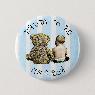 Papa zu sein, sein Junge, Baby Shower Button