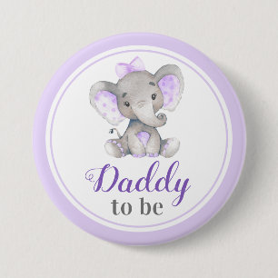 Papa zum neuen Vater Vater Babydusche Elefant Button