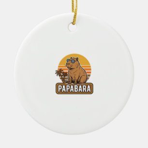 PAPABARA Retro Capybara Vater Vektordesign_1 Keramik Ornament