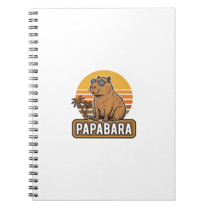 PAPABARA Retro Capybara Vater Vektordesign_1 Notizblock