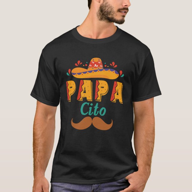 Papacito Cinco De Mayo Fiesta Mexican Father T-Shirt (Vorderseite)