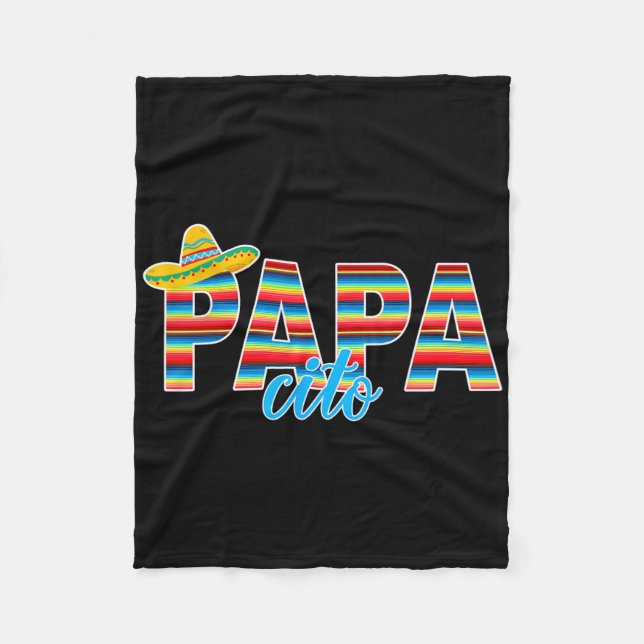 Papacito Serape Mexican Sombrero Cinco De Mayo Fleecedecke (Vorderseite)
