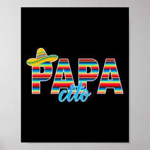 Papacito Serape Mexican Sombrero Cinco De Mayo Poster