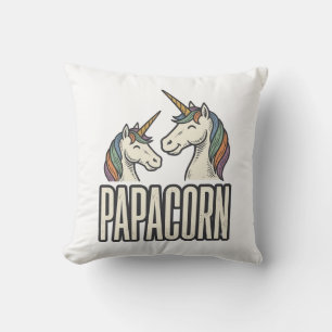Papacorn Einhorn Papa Vintage Gravur T-Shirt Des Kissen