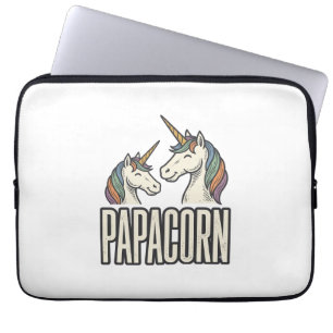 Papacorn Einhorn Papa Vintage Gravur T-Shirt Des Laptopschutzhülle