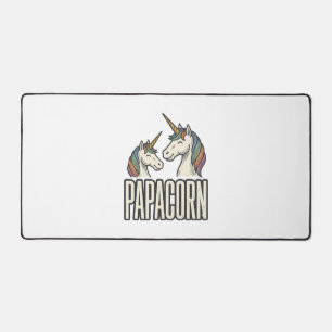 Papacorn Einhorn Papa Vintage Gravur T-Shirt Des Schreibtischunterlage
