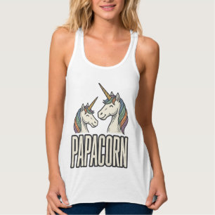 Papacorn Einhorn Papa Vintage Gravur T-Shirt Des Tank Top
