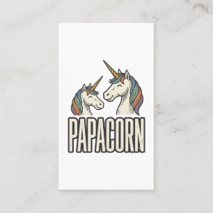Papacorn Einhorn Papa Vintage Gravur T-Shirt Des Visitenkarte