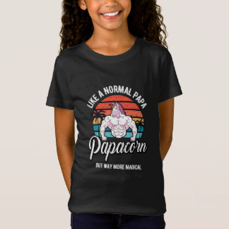 Papacorn Retro Vintag Unicorn Daddy Gym Workout T-Shirt