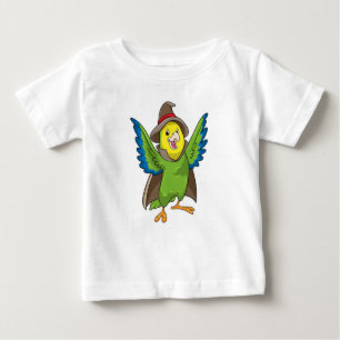 Papagei als Assistent mit Hut Baby T-shirt