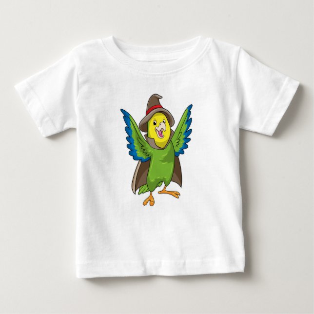 Papagei als Assistent mit Hut Baby T-shirt (Vorderseite)