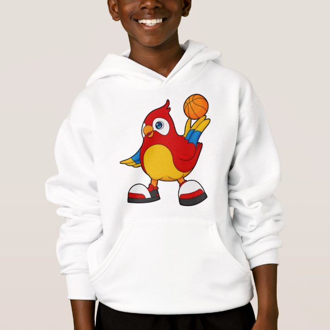 Papagei als Basketballspieler mit Basketball Hoodie (Vorderseite)
