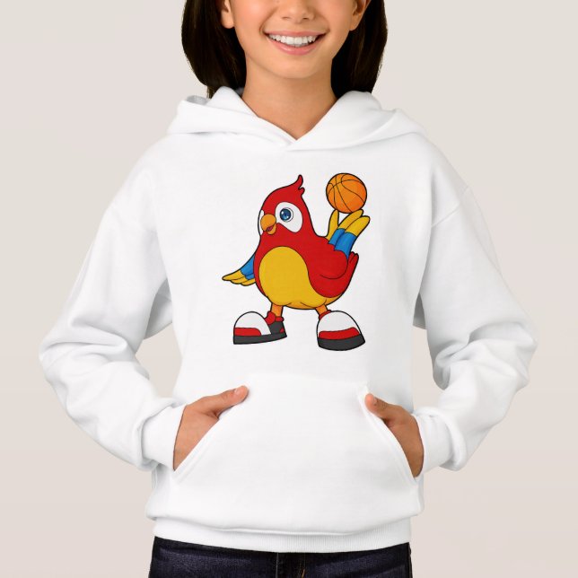 Papagei als Basketballspieler mit Basketball Hoodie (Vorderseite)