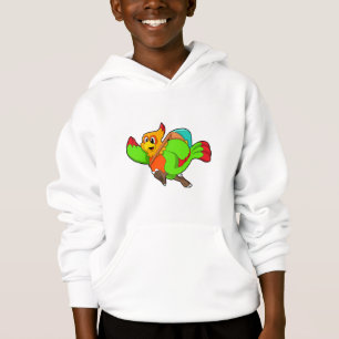 Papagei als Hiker mit Rucksack Hoodie