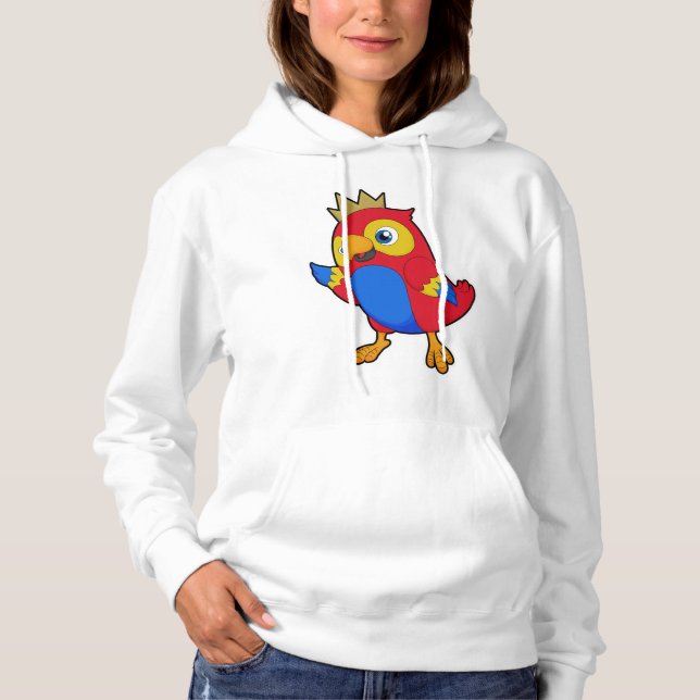 Papagei als König mit Krone Hoodie (Vorderseite)