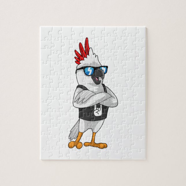 Papagei als Musiker mit Sonnenbrille Puzzle (Vertikal)