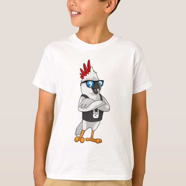 Papagei als Musiker mit Sonnenbrille T-Shirt (Vorderseite)