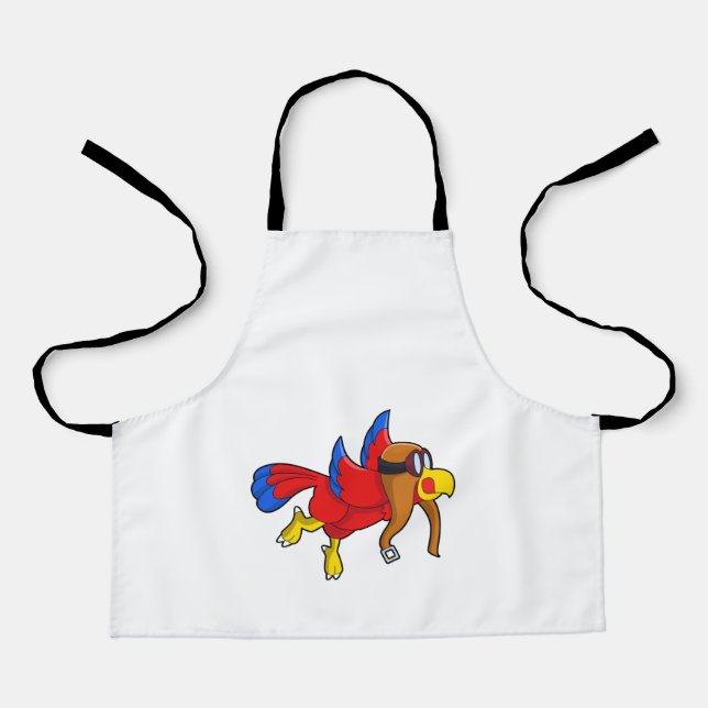 Papagei als Pilot Schürze (Vorderseite)