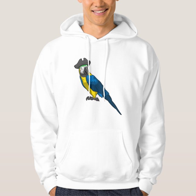 Papagei als Pirate mit Hut Hoodie (Vorderseite)