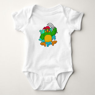 Papagei als Pirate mit Schwert Baby Strampler