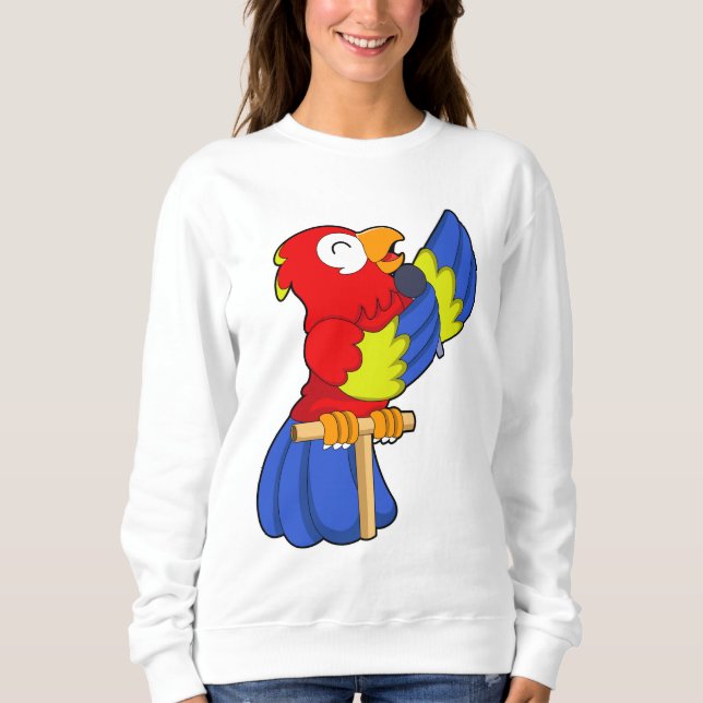 Papagei als Sänger mit Mikrofon Sweatshirt (Vorderseite)