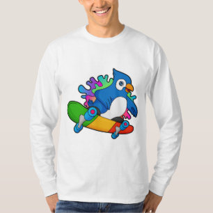 Papagei als Skater mit Skateboard T-Shirt