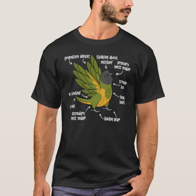 Papagei-Anatomie T-Shirt (Vorderseite)