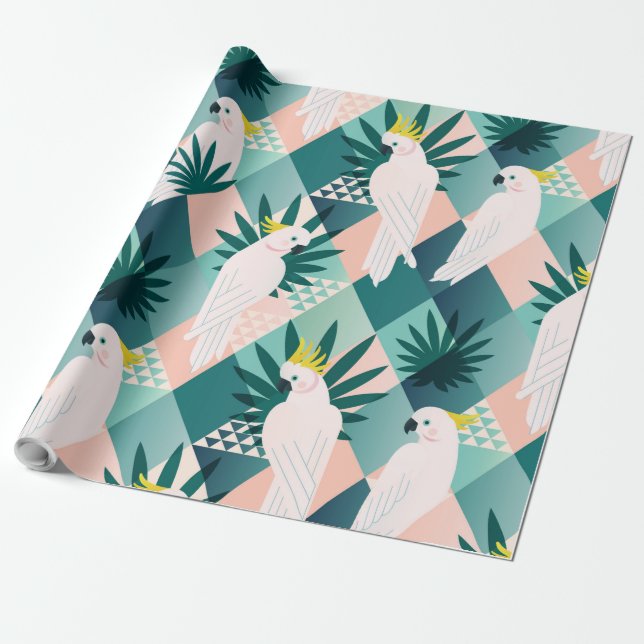 Papagei auf Palm 1 Geschenkpapier (Ungerollt)