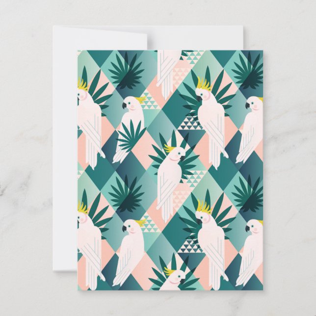 Papagei auf Palm 1 Mitteilungskarte (Vorderseite)