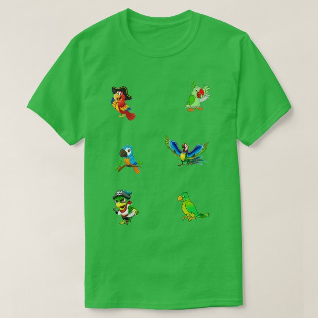 Papagei-Aufkleber T-Shirt (Design vorne)