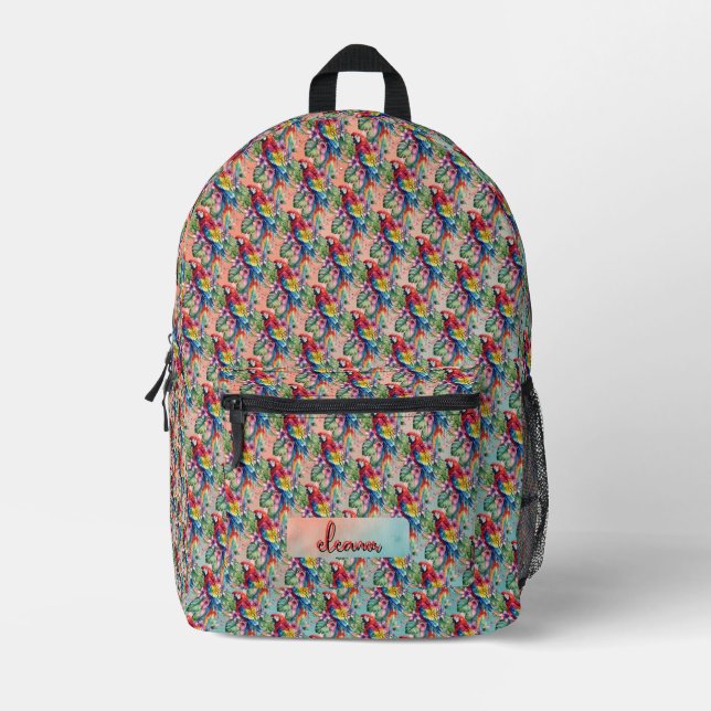 Papagei Bedruckter Rucksack (Vorderseite)