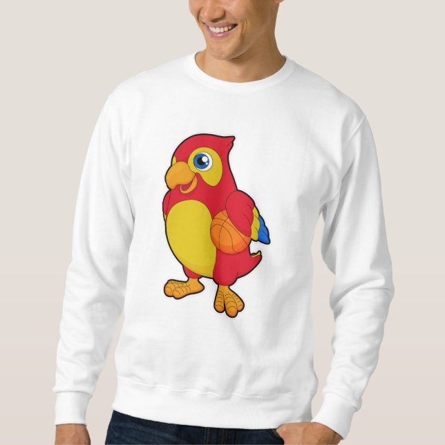 Papagei beim Basketballsport Sweatshirt (Vorderseite)