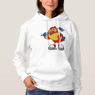 Papagei beim Eishockey mit Eishockeystick Hoodie