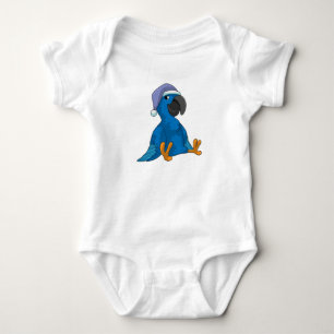 Papagei beim Schlafen mit Nachtmütze Baby Strampler