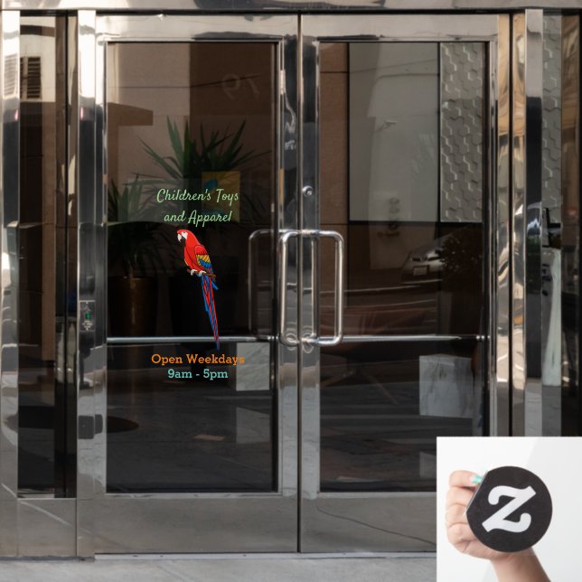 Papagei-Cartoon Fensteraufkleber (Büro Tür)