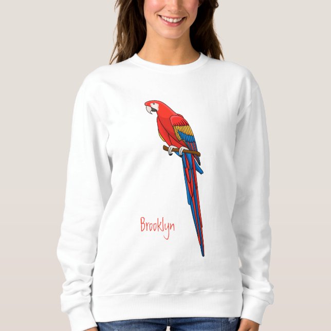 Papagei-Cartoon Sweatshirt (Vorderseite)