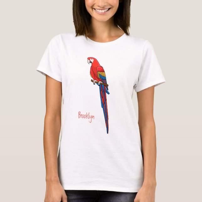 Papagei-Cartoon T-Shirt (Vorderseite)