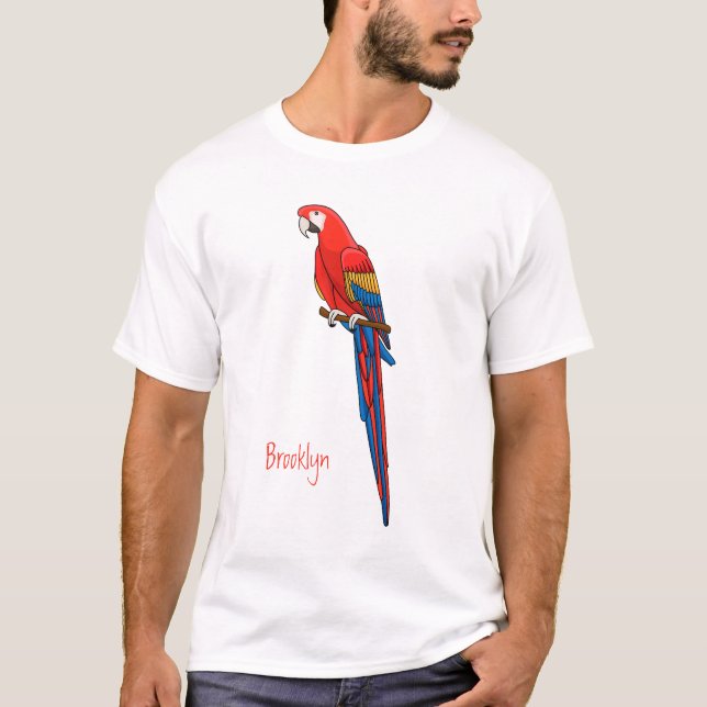 Papagei-Cartoon T-Shirt (Vorderseite)
