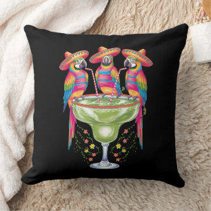 Papagei Cinco De Mayo Lustiger Trinkender Mexikani Kissen