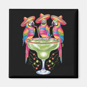 Papagei Cinco De Mayo Lustiger Trinkender Mexikani Magnet
