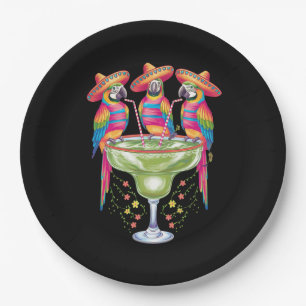 Papagei Cinco De Mayo Lustiger Trinkender Mexikani Pappteller