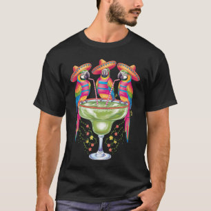 Papagei Cinco De Mayo Lustiger Trinkender Mexikani T-Shirt