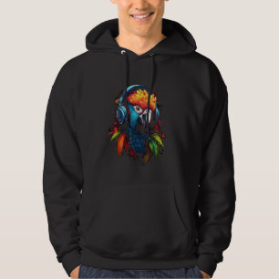 Papagei DJ mit Kopfhörern afrikanische Papageien Hoodie